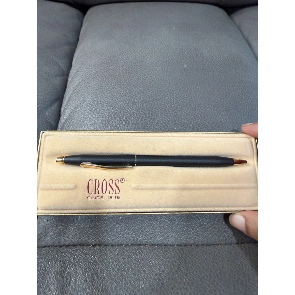 Cross Classic Century Ballpoint Pen Matte Black Gold Trim with Original Box